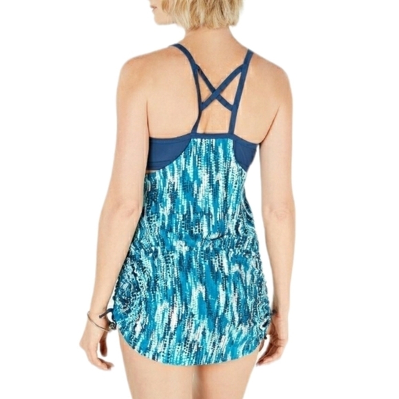 Go Gossip Womens Swim Suit Convertible Tankini Deep Dive Blue Swim Suit Medium - Picture 3 of 13